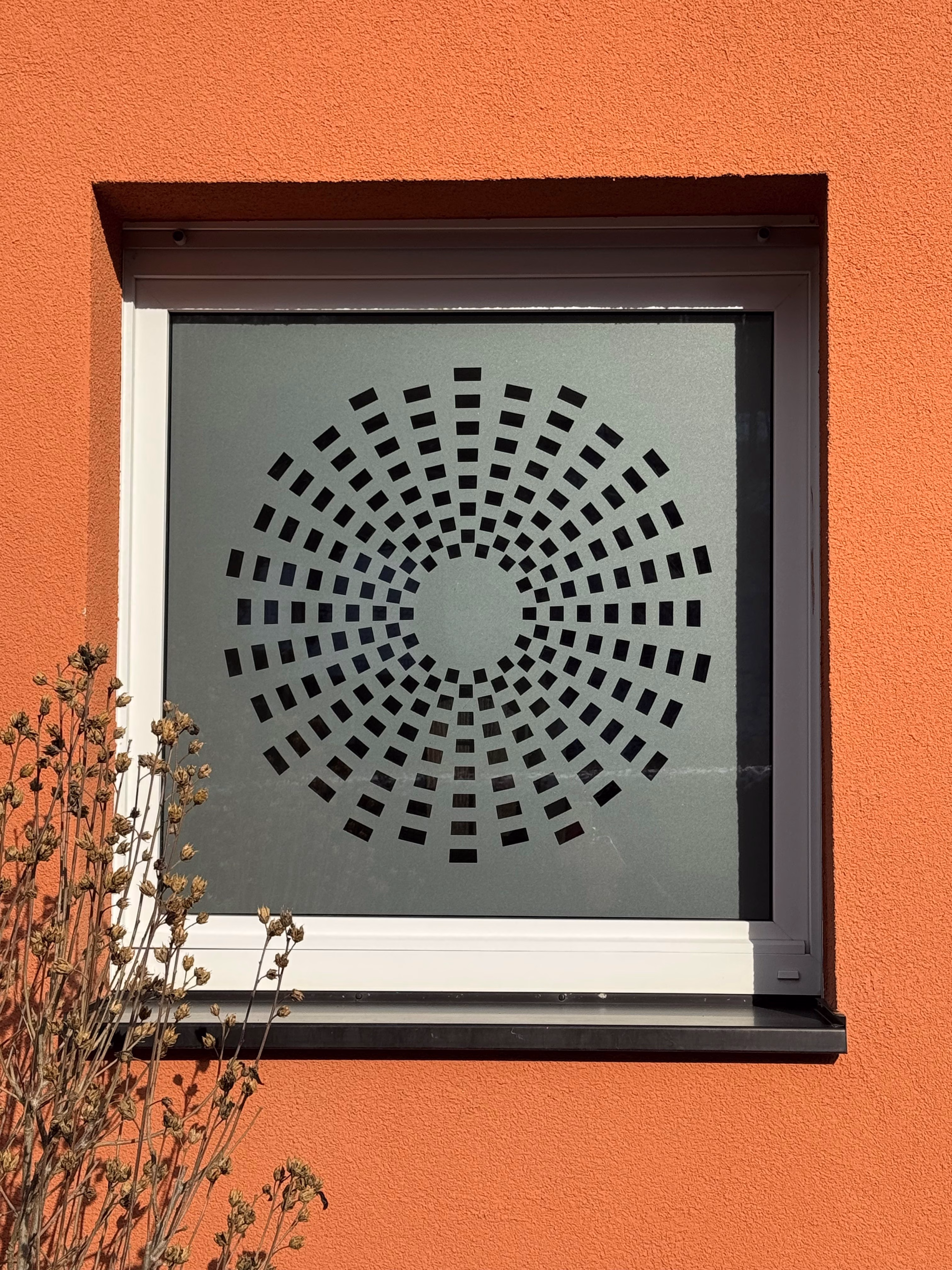 Glasdekor für Fenster, Sonne im Kreisdesign
