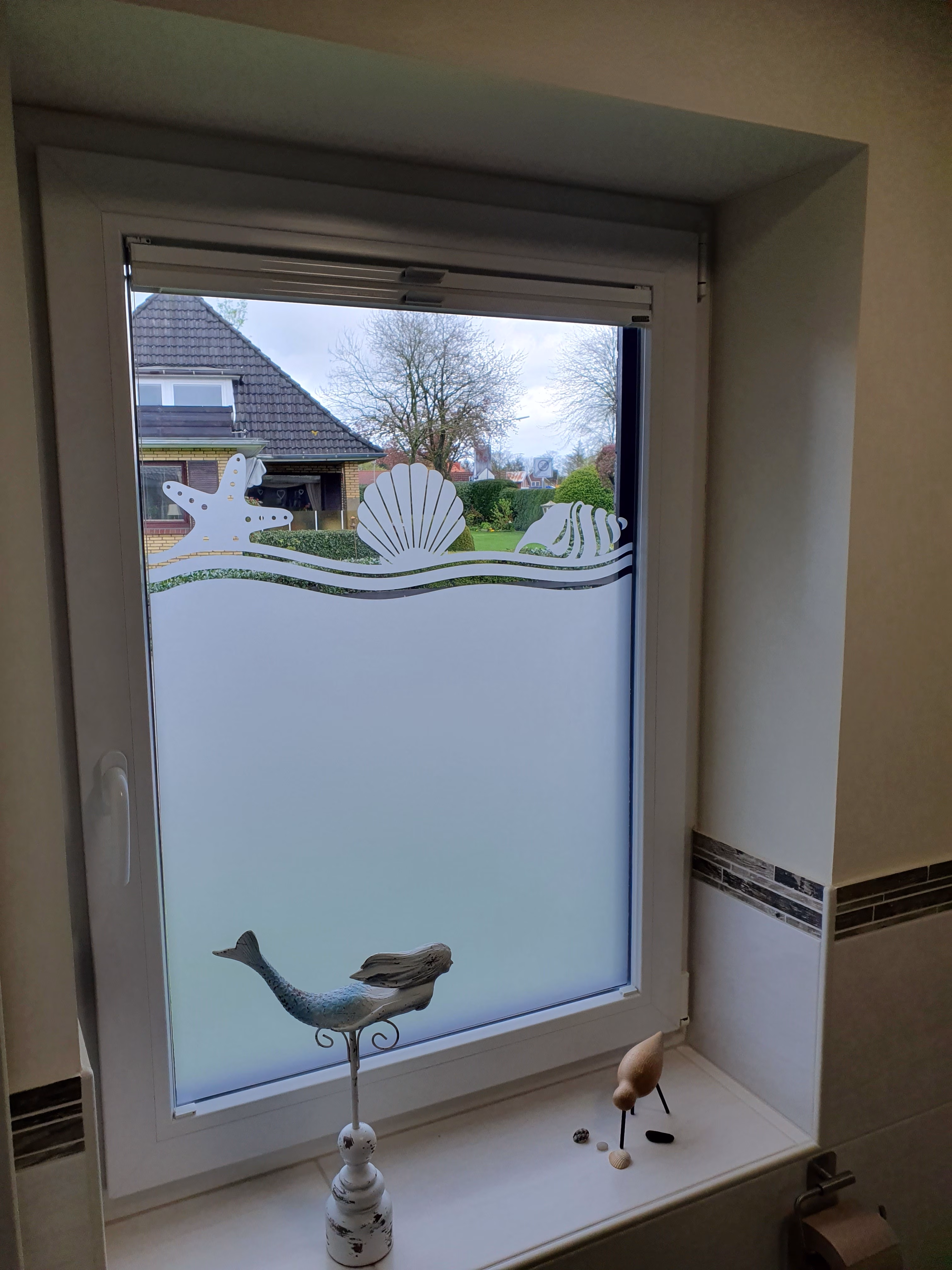 Glasdekor für Fenster, Strand Muschel