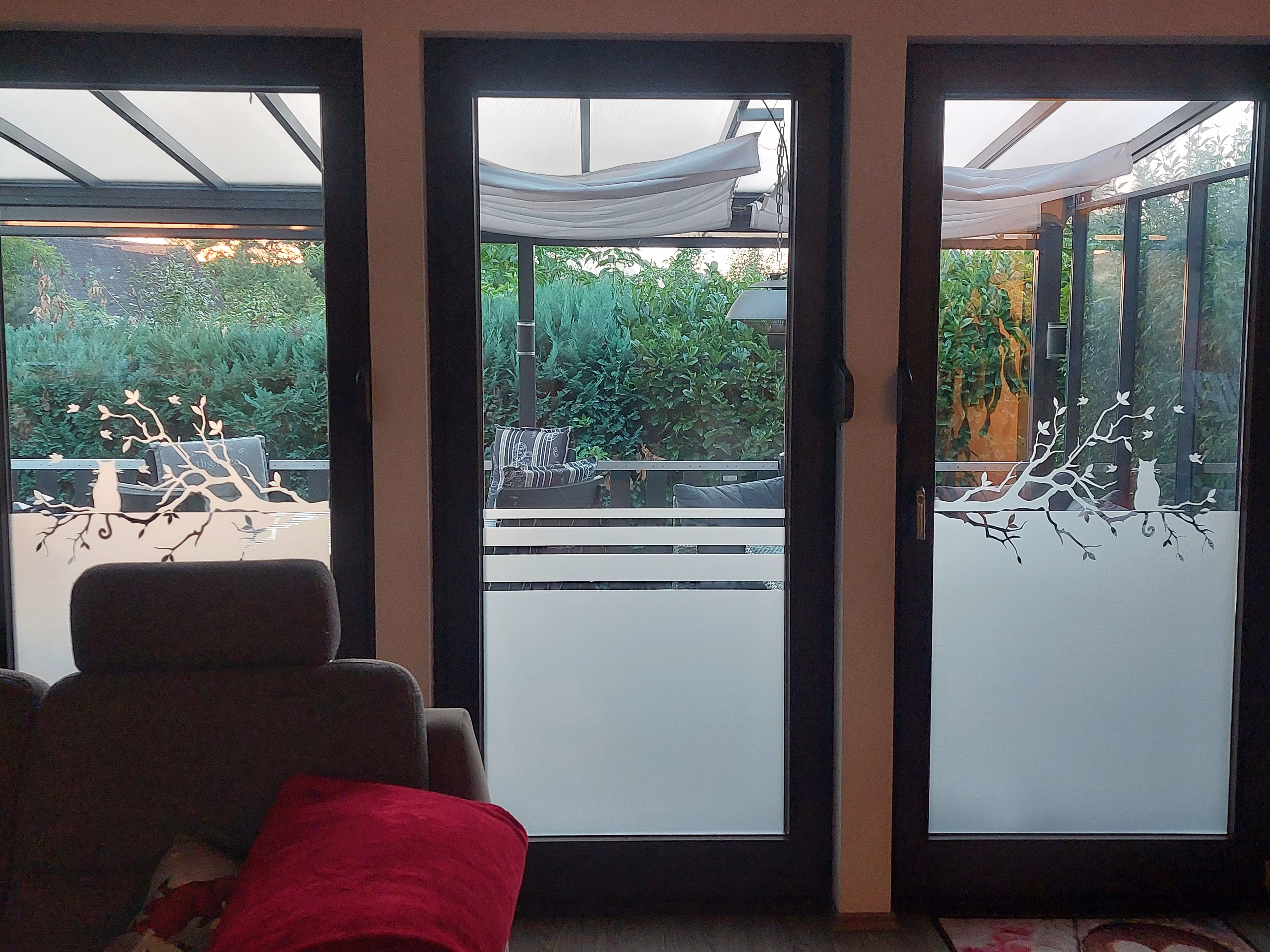 Glasdekor Fenster, Katze