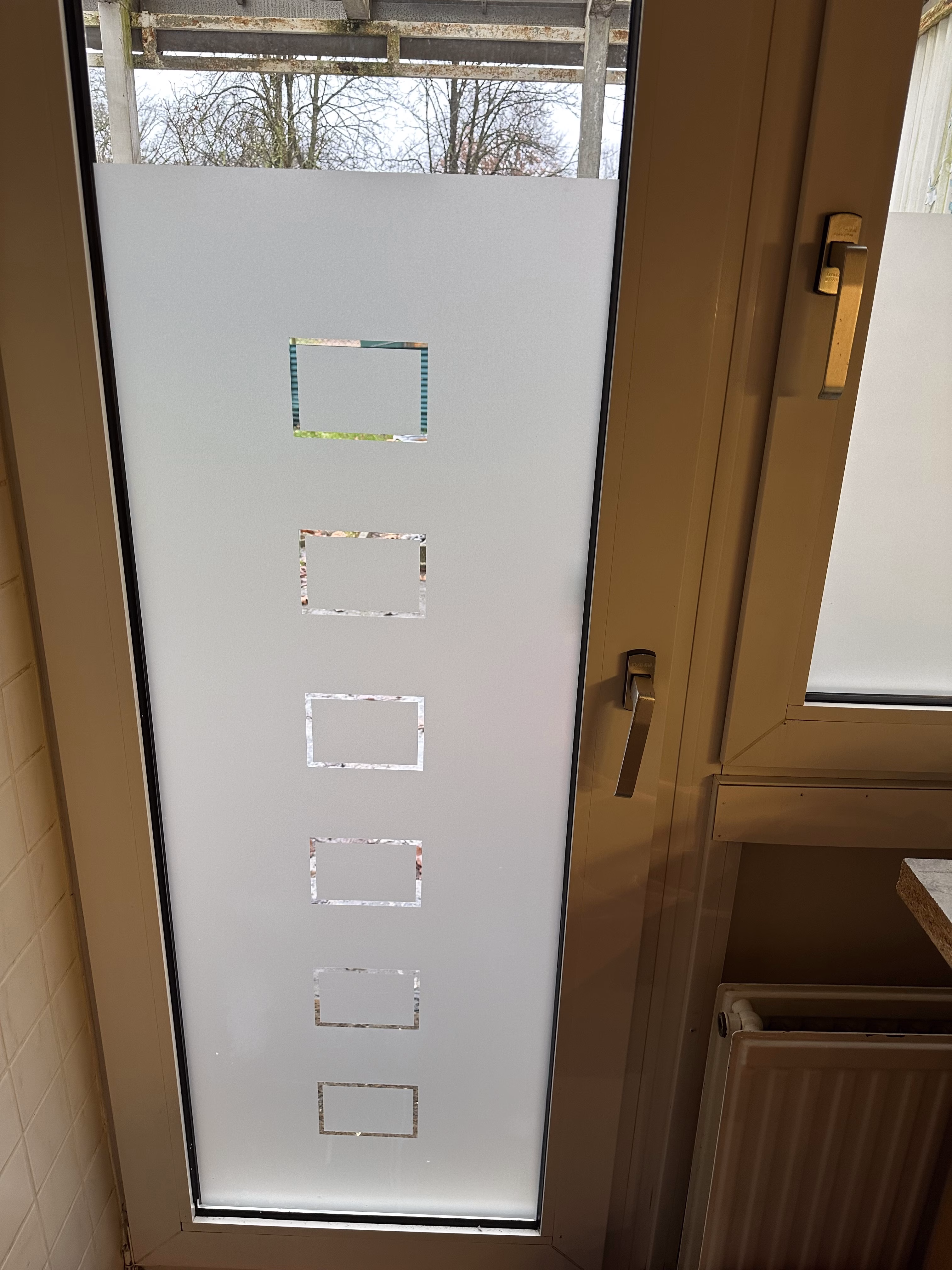 Glasdekor für Türen, Schließfach