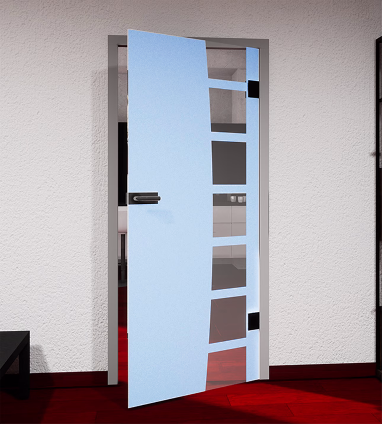 Glasdekor Filmrolle pastell blau matt