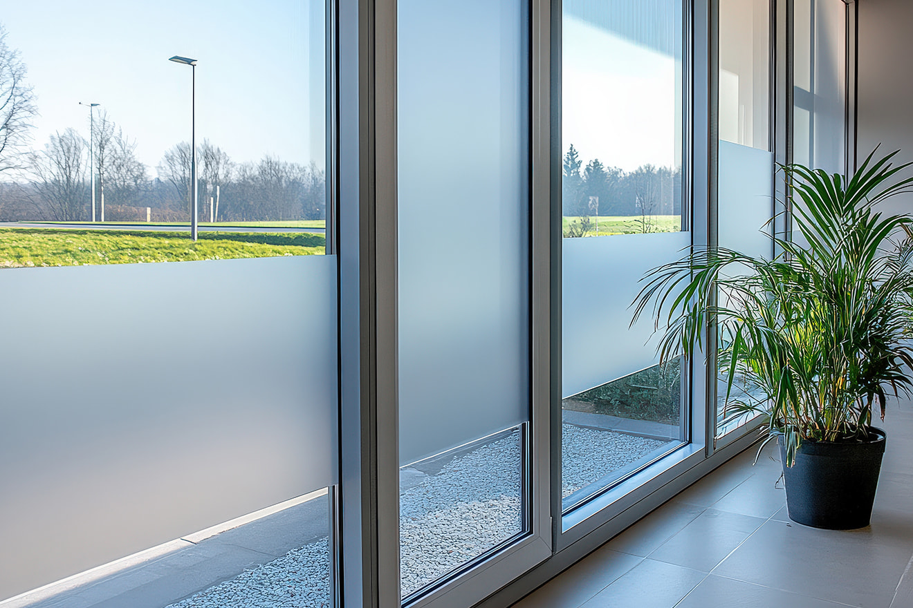 Milchglasfolien passgenau kaufen Milchglasfolie weiß matt auf Fensterglas