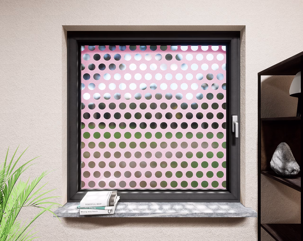 Glasdekor Punkte pastell rosa matt