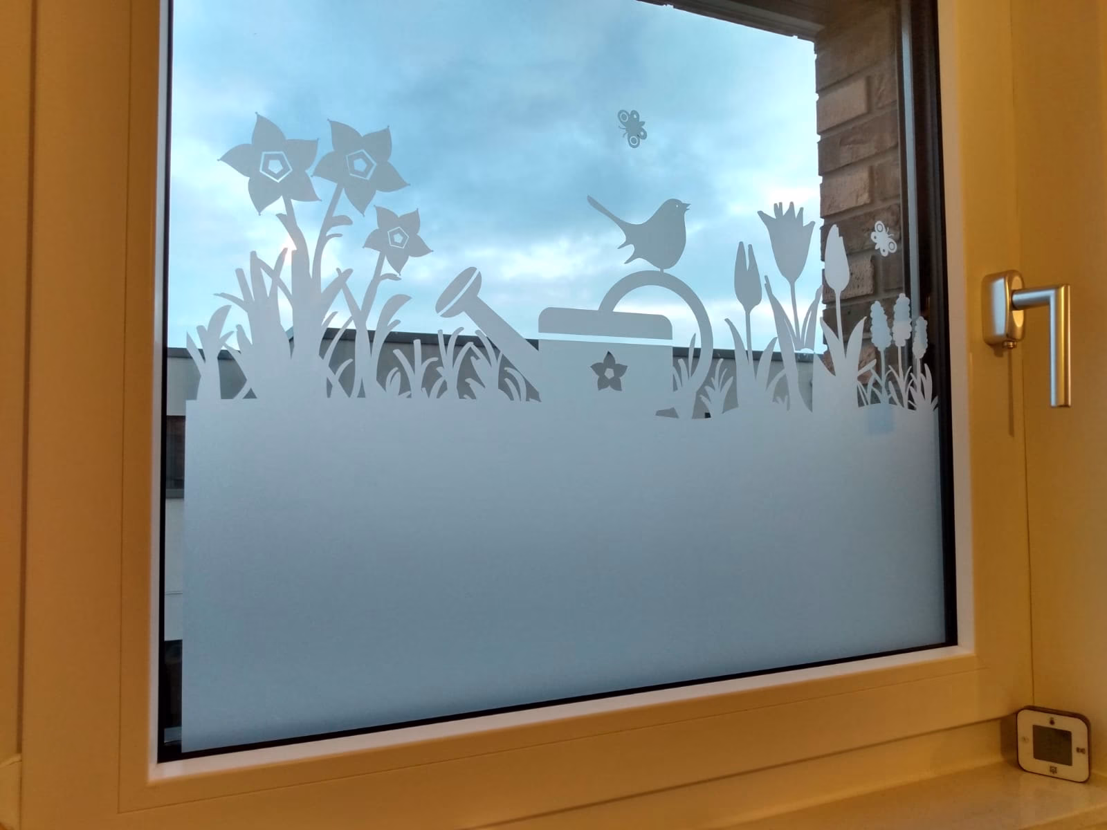 Glasdekor Fenster mit Motiv als Garten Glasdekor Fenster mit Motiv als Garten