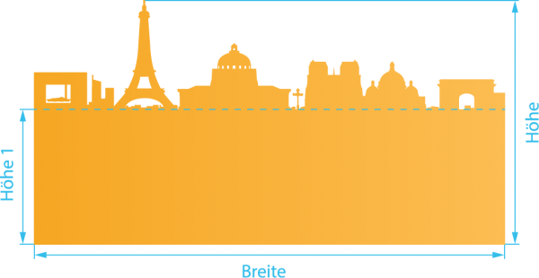 Glasdekor für Fenster, Skyline Paris