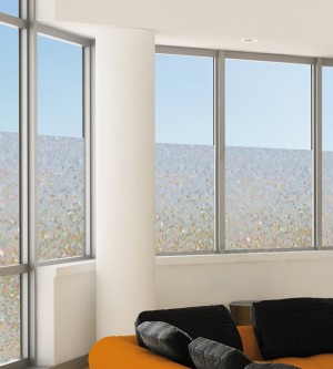 Adhäsionsfolie glänzendes Bruchglas bei Sonnenschein
