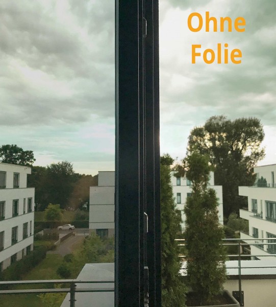 Vergleich selbsthaftend silber hell verspiegelt zu keiner Folie