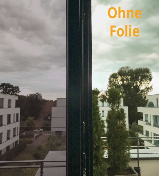 Vergleich bronze dunkel verspiegelt zu ohne Folie