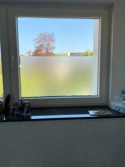 Kleberlose Fensterfolie Ätzglasdesign weiß matt