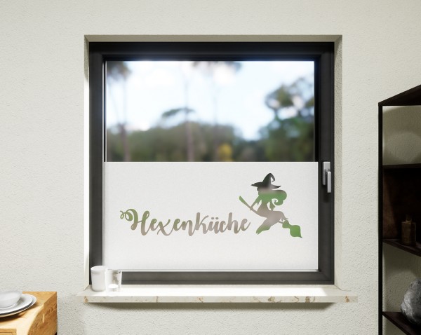 Glasdekor für Fenster, Hexenküche