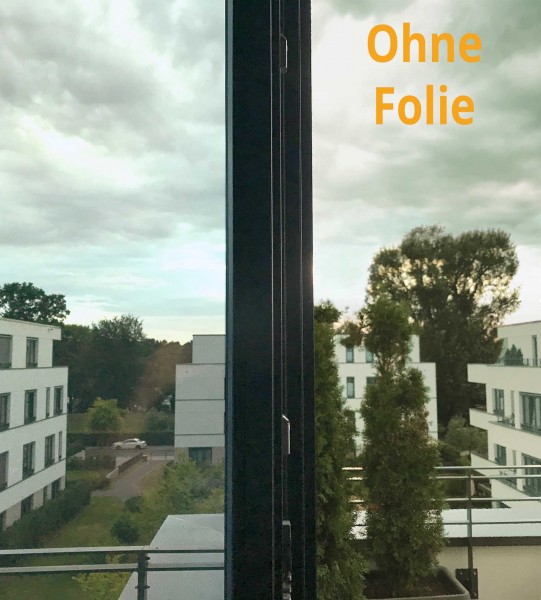Sonnenschutzfolie klar durchsichtig Vergleich zu ohne Folie