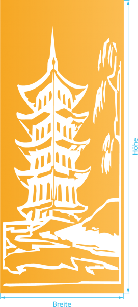 Glasdekor für Türen, Pagode