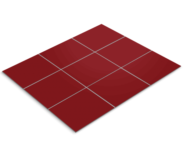 Fliesenfolie, Rot lackiert