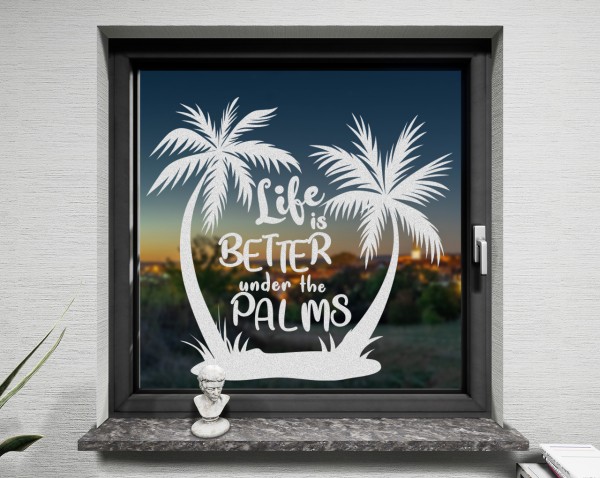Fenstertattoo, Palmen