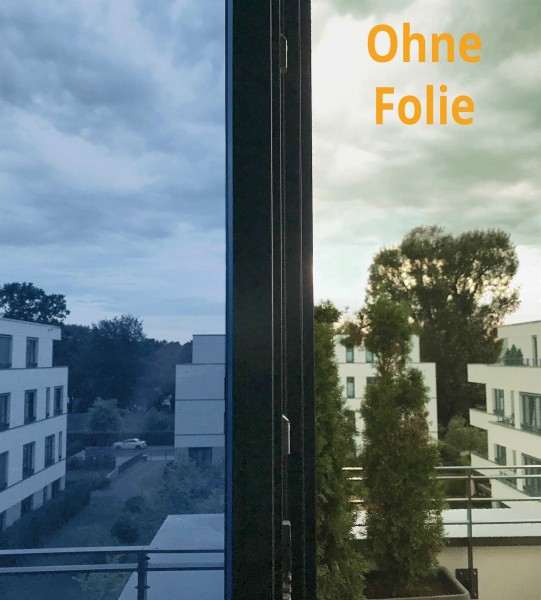 Spionspiegelfolie, blau verspiegelt