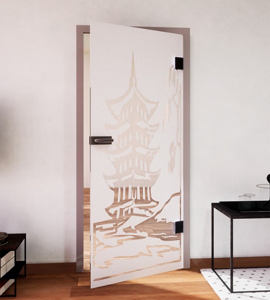 Glasdekor für Türen, Pagode