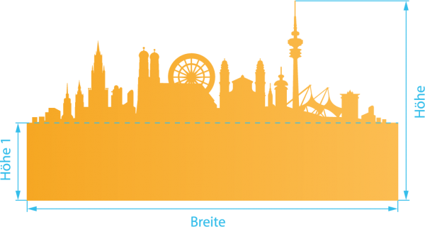 Glasdekor für Fenster, Skyline München
